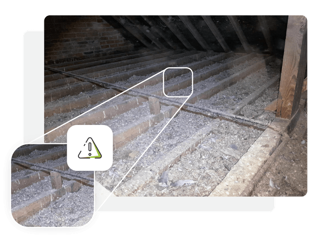 Gunno in attic contained in decorative frame
