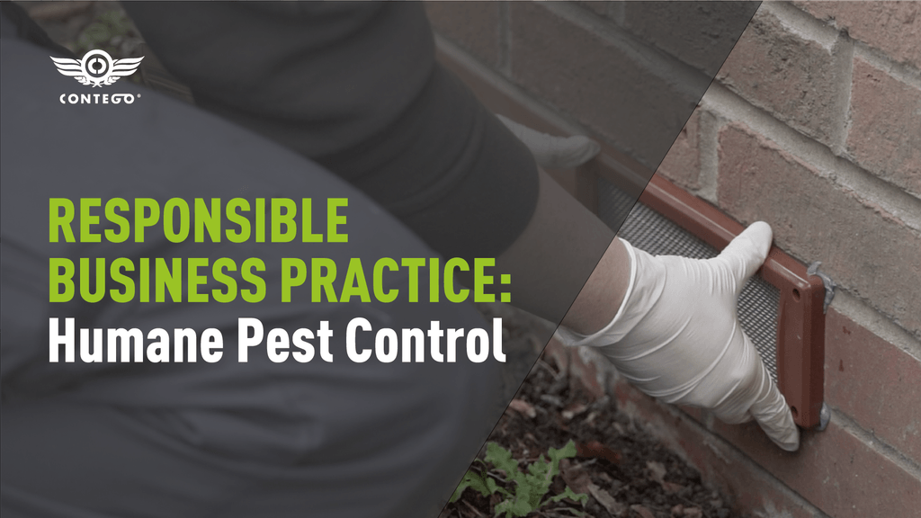 A decorative image that says "responsible business practice: humane pest control"