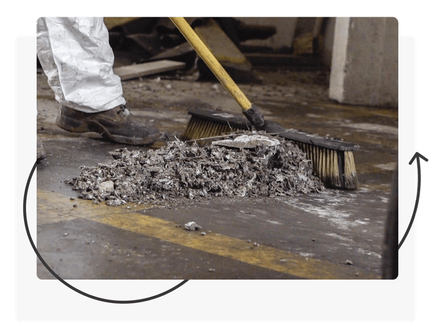 Image of guano removal process contained in a decorative frame