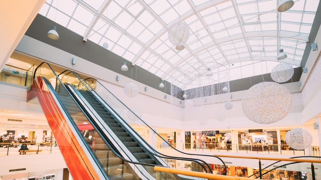 Escalator in a shopping centre