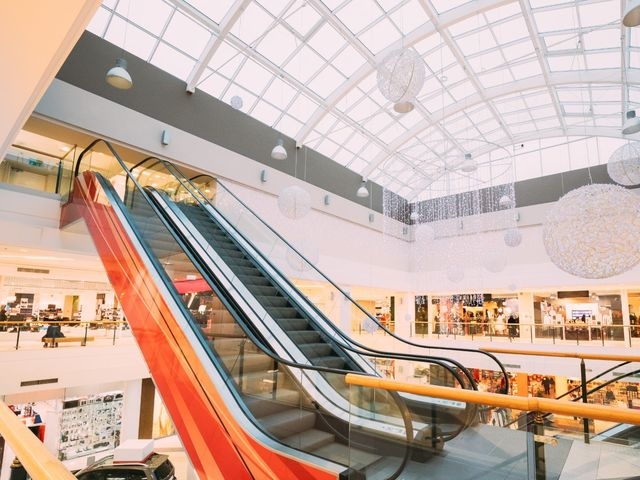 Escalator in a shopping centre