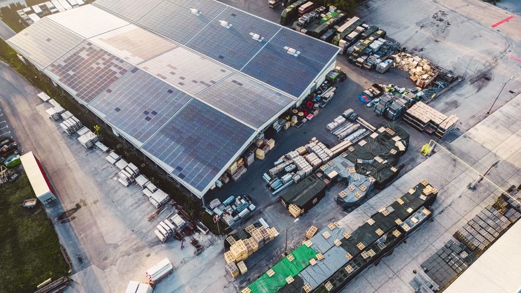 Top down view of a warehouse