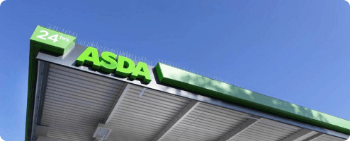 Bird spikes on a retail unit roof