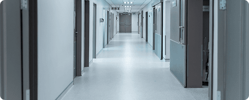 A long corridor of a hospital