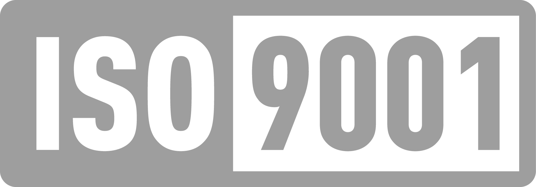 ISO 9001 monochrome accreditation logo